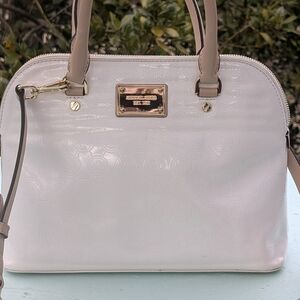 Michael Kors White and Tan Satchel